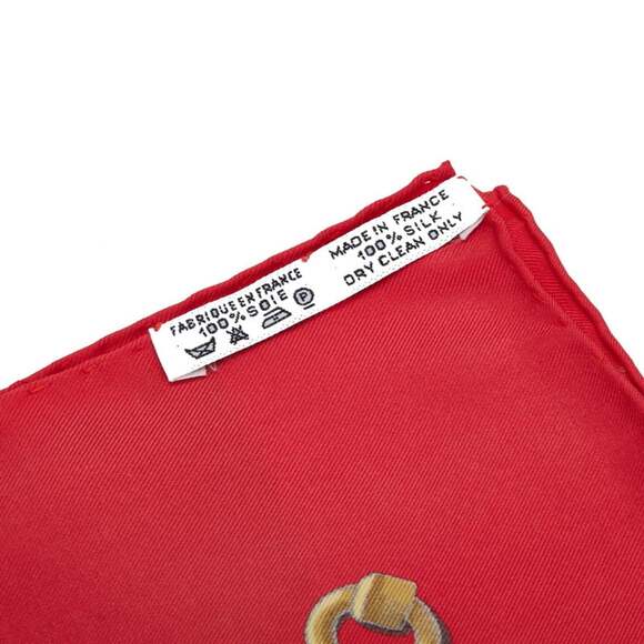 HERMES Authentic Red Silk Scarf - Picture 5 of 6